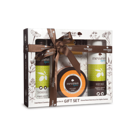 GIFT SET LEMON & FIG: ΑΦΡΟΛΟΥΤΡΟ 300ML + ΓΑΛΑΚΤΩΜΑ ΣΩΜΑΤΟΣ 300ML + SCRUB ΦΡΑΓΚΟΣΥΚΟ & ΔΙΚΤΑΜΟ 250ML